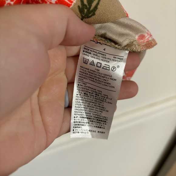 Banana Republic Floral Print Tailored Romper Size 4 Brown/Tan Red/Pink Flowers - Picture 7 of 9